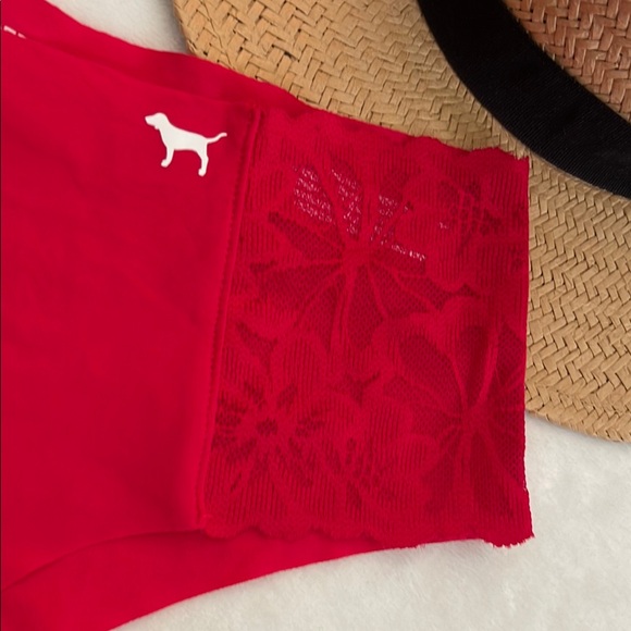 NWT PINK Victoria's Secret | Women’s Red Lace Seamless Panties Size Medium - Picture 3 of 5